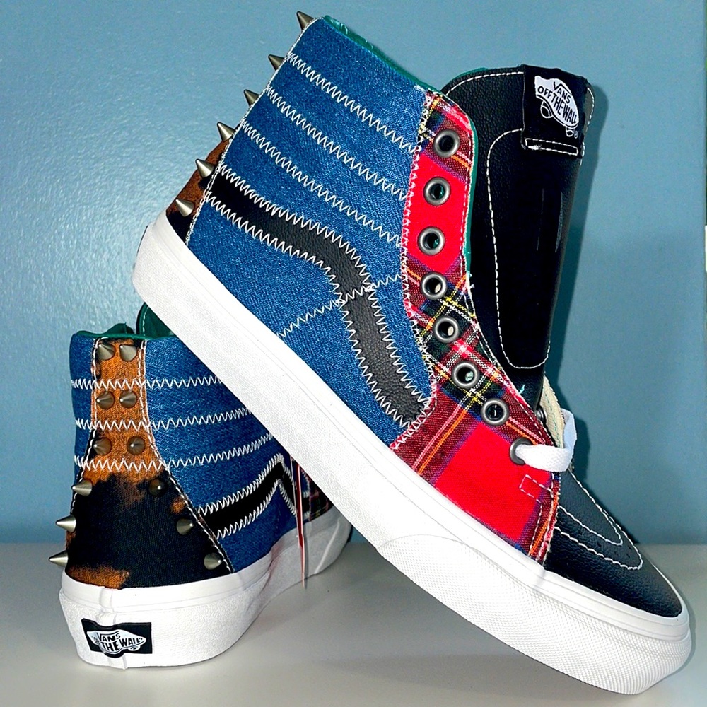 Vans SK8-Hi Tartan Daze sneakers in blue/red